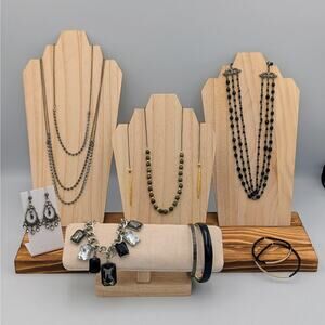 Midnight Rosary Glam Jewelry Lot | 8-Piece Bundle